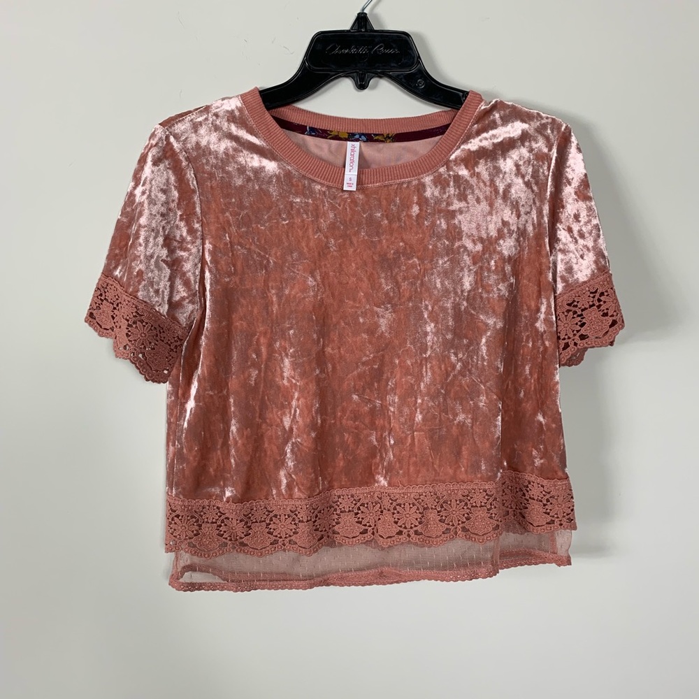 Xhileration target velvet crop top small